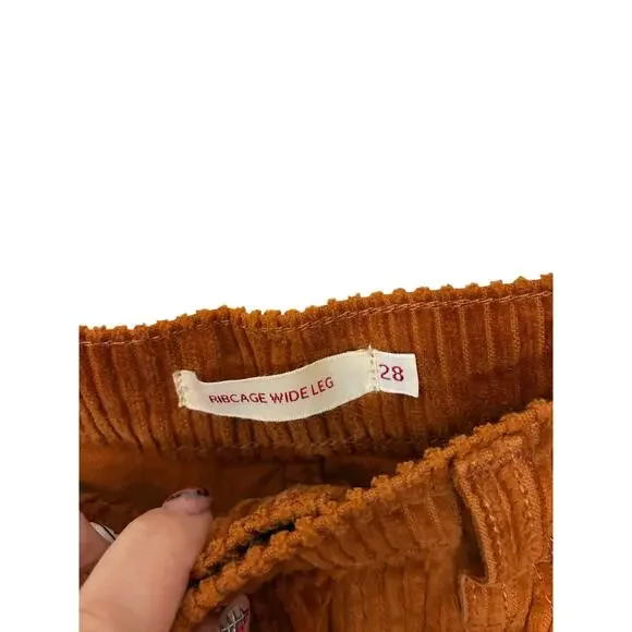 Levi's Premium Women's Ribcage Straight Ankle Corduroy Pants Retro Corduroy 28 - Picture 3 of 4